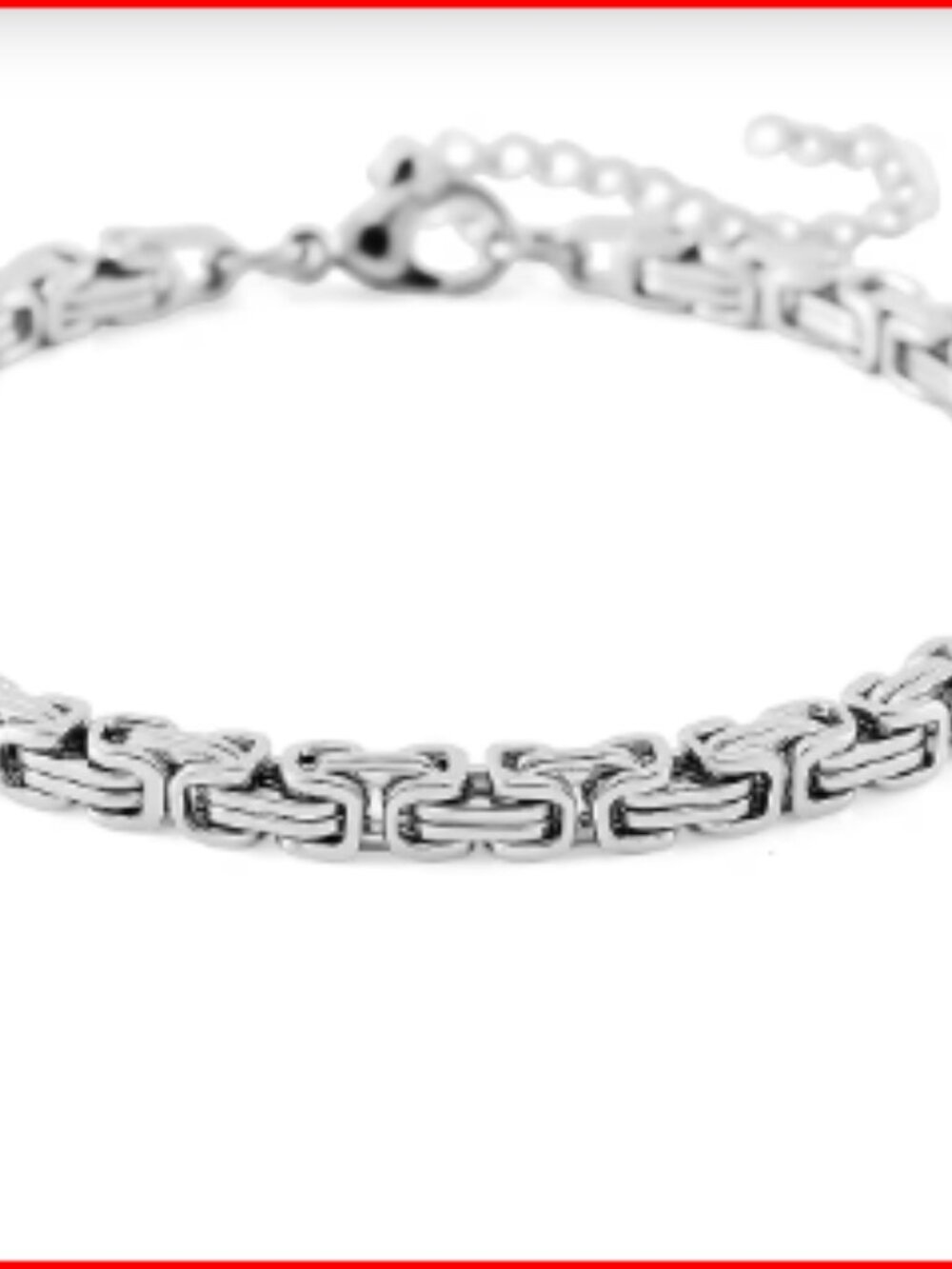 Simulated Black Diamond Set of 2 Tennis and Byzantine Bracelet in Stainless Stee - Picture 3 of 4